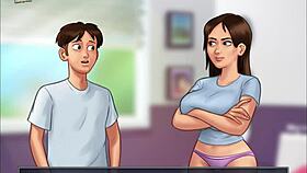 teacher whispers, 'come closer for your private lesson' in summertime saga