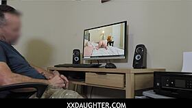 pervy dad spies on stepdaughter leia rae with camera