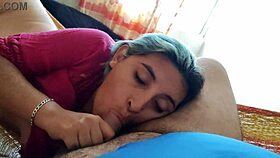 latina wife gives oral to her horny husband