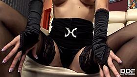 Glamour goddess rosee poses with curvy european charm