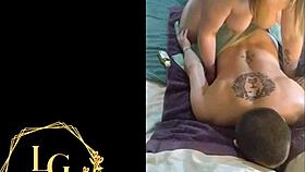 Chubby mother-in-law passionately sucks and swallows my cum.