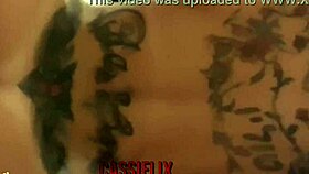 latina milf performs live anal riding on erotic chair with tattooed blonde