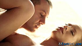 Babe gives FOOTJOB and gets JIZZED