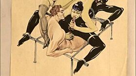 Vintage erotic drawings from retro comics