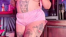 Curvy MILF Teasing in Silk Pajamas!