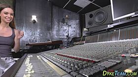 cute teen lesbians lick each other with strapon 😍