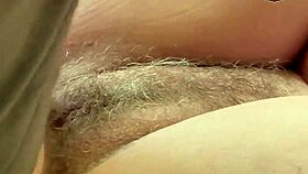 He nailed me and came on my hairy pussy slowly closeup 😏