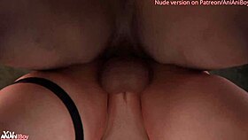 black widow's wild sex adventures with 3some and creampie in POV 😈