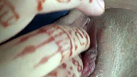 orgasm explodes with panties stuffed in pussy!