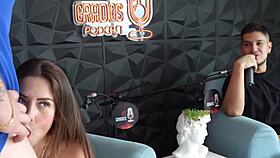 blonde pornstar sara sucks fan's monster cock after hot interview