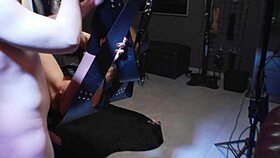 Tattoo girl endures intense BDSM fucking in studio, swallowing cum like a slut