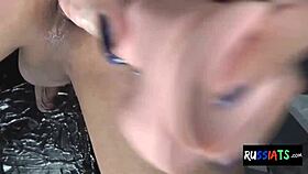 Russki TS babe sucks dildo while jerking off 😏