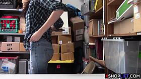 Shoplifting Tighty Teen 18+ Tried to Escape from Back Office!