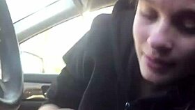 my lesbian bestfriend humiliates me with road head in the car