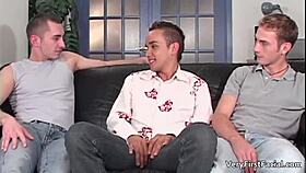 Exciting Gay Threesome As Sexy Twink Gay Sex 😍