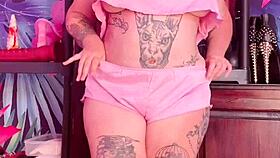 Curvy MILF Teasing in Silk Pajamas!