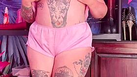 Curvy MILF Teasing in Silk Pajamas!