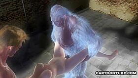 Does this busty 3d cartoon babe enjoy getting double teamed in jail?