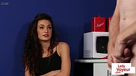 Cute Babe Spreads Legs in Kitchen for Jerking Help. Domination at Its Finest.