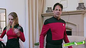 Horny Brunette Licks Big Ass on Sofa in Intense Cunilingus