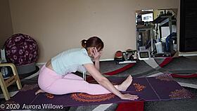 Yoga Lesson with Brunette MILF Instructor