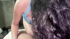 Young mexican couple does submissive blowjob and cum