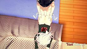 Dangan ronpa 2 - ouma x nagito blowjob & doggy style bareback with creampie - yaoi 3d