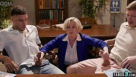 Blonde mature librarian dee williams double penetrated by two big cocks