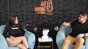 blonde pornstar sara sucks fan's monster cock after hot interview