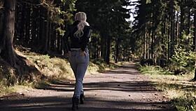 hey, wanna bang in the forest with this hot chick in levis jeans and leather? can you handle her deepthroat skills outdoors?