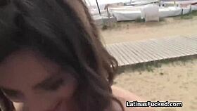 beach blowjob feels so spicy with latina amateur