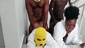 First Time Gang Bang Under Duplex Staircase—Wild Outdoor Action!