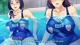 netorious neighbor cumming in threesome pool with wife