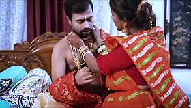 Erotic sex with beautiful hot Indian wife Sudipa in saree, licking, blowjob, fucking, orgasm, and dirty talk.