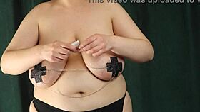 Fat bbw tries on natural tits pasties from shein