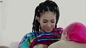 latina lesbians qween and pocahontas rub pussies after gossip