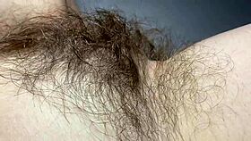 Admire this hairy pussy closeup for 10 minutes.