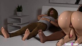 bbc goes deep in freaky transsexual pussy in 3d cartoon