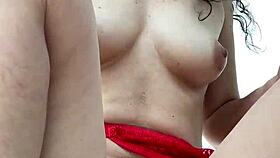 Feeling the passion as she trains her pussy with toys for fucking