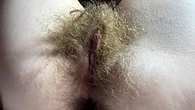 Admire this hairy pussy closeup for 10 minutes.