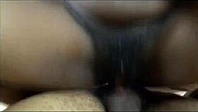 dive into this afro american's hairy pussy with blowjobs, doggystyle fucking, and a creampie finish in the bedroom 😈