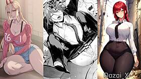 Check out this Chainsaw Man scene with Makima and Denji in bondage.