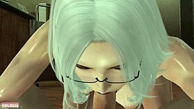 Fat Curvy Librarian Sucks Monster Cock in 3D Game.