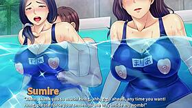 netorious neighbor cumming in threesome pool with wife