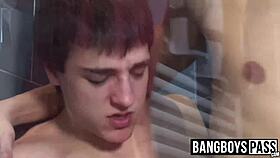 Cute twinks enjoy hot sex in the shower.