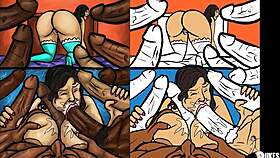 Latin milf feels intense pleasure sucking huge black dicks