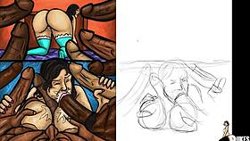 Latin milf feels intense pleasure sucking huge black dicks