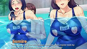 netorious neighbor cumming in threesome pool with wife