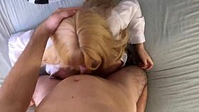 stepfather roleplays fucking pretty blonde stepdaughter with big tits