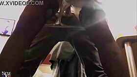 French amateur in black satin dress doggystyle fuck with dirty talk